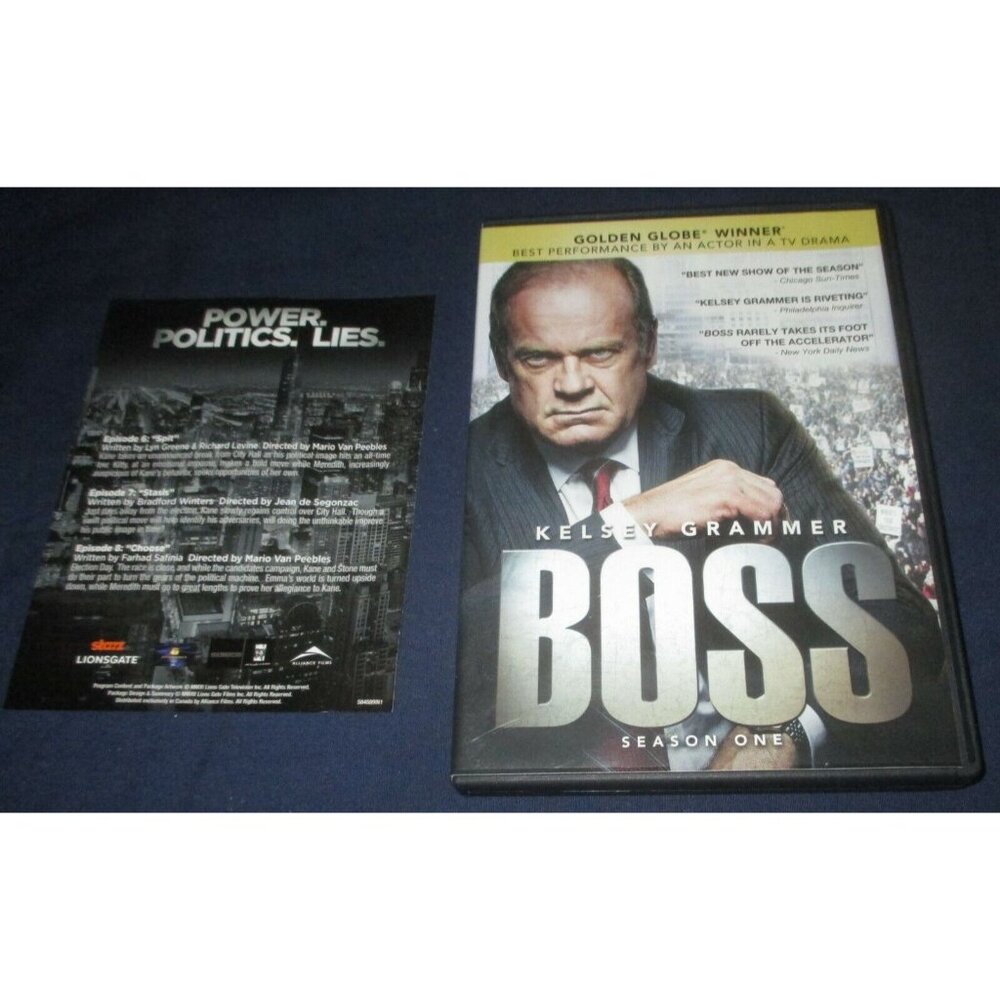 Boss - Season One (DVD, 2012, 3-Disk Set) Kelsey Grammer Connie Nielsen
